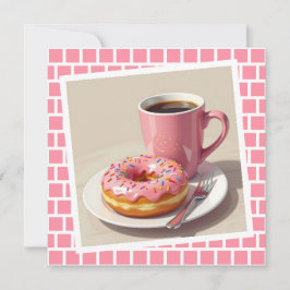 Rosa Donut und Kaffee | Behalt in Touch Karte