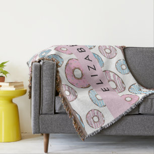 Rosa Donuts, blaue Donuts, Sprinklen, Ihr Name Decke