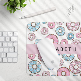Rosa Donuts, blaue Donuts, Sprinklen, Ihr Name Mousepad