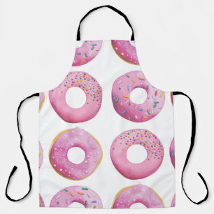 Rosa Donuts, farbenfrohe Zuckerkultur. Schürze