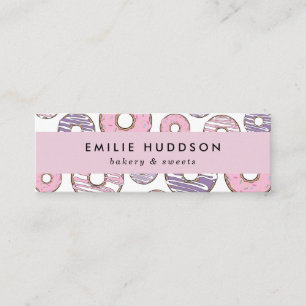 Rosa Donuts, Lila Donuts, Kuchenladen, Konditorei Mini Visitenkarte