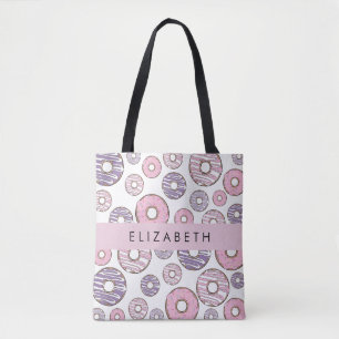 Rosa Donuts, Lila Donuts, Sprinklen, Ihr Name Tasche