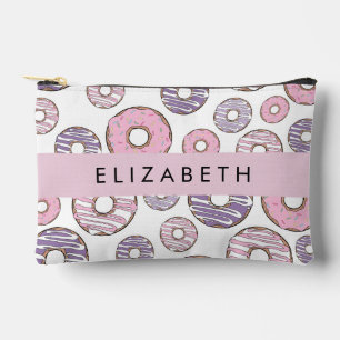 Rosa Donuts, Lila Donuts, Sprinklen, Ihr Name Zubehörtasche