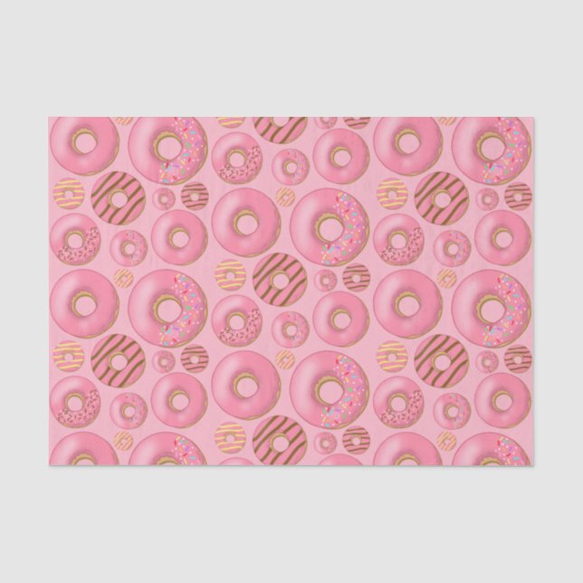 Rosa Donuts Muster Seidenpapier (Vorderseite)