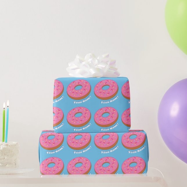 Rosa Donuts Personalisiert zu Essen - Individuelle Geschenkpapier (Partygeschenke)