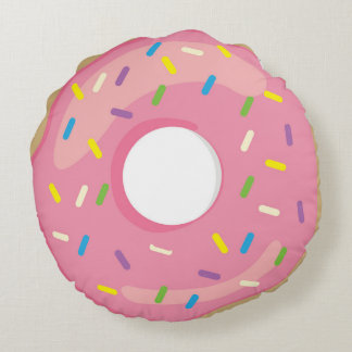 Rosa Donuts Rundes Kissen