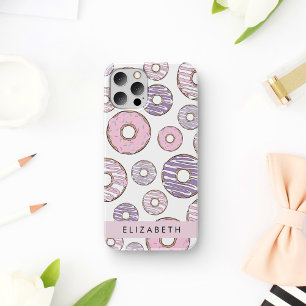 Rosa Donuts, violette Donuts, Streusel, Ihr Name iPhone 16 Hülle