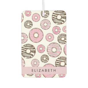 Rosa Donuts, weiße Donuts, Sprinklen, Ihr Name Autolufterfrischer