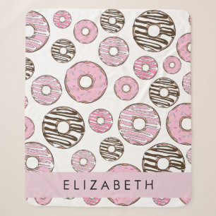 Rosa Donuts, weiße Donuts, Sprinklen, Ihr Name Sherpadecke