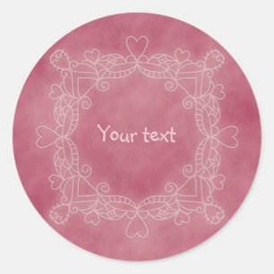 rosa Doodle-Design Runder Aufkleber