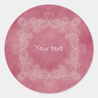 rosa Doodle-Design Runder Aufkleber