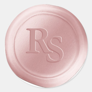 Rosa Doppelmonogramm Hochzeitswache-Siegel Runder Aufkleber