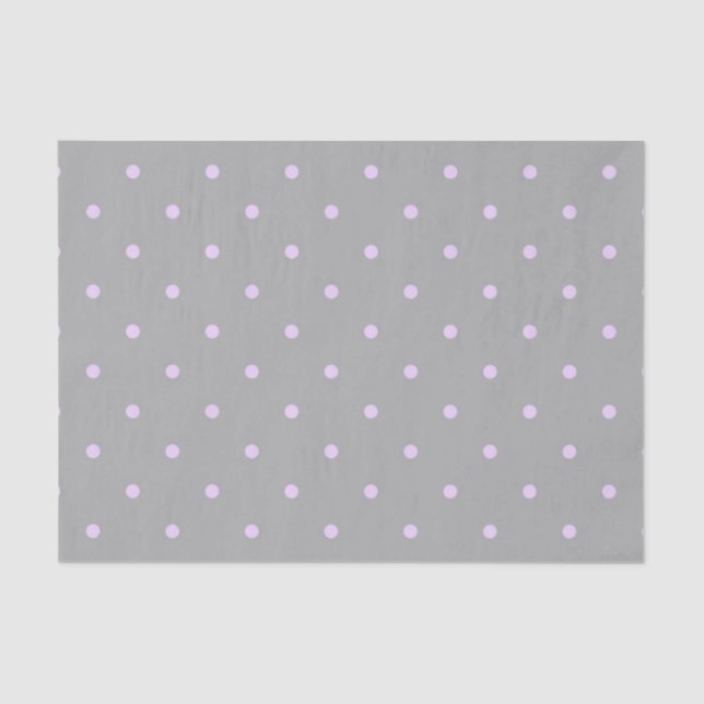 Rosa Dot Gray Hintergrund Elegant Polka Dot Dotter Seidenpapier (Vorderseite)