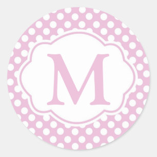 Rosa Dotty Tupfen-runde Aufkleber
