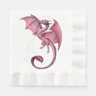 Rosa Drache der Frühlingsfantasy Art Serviette