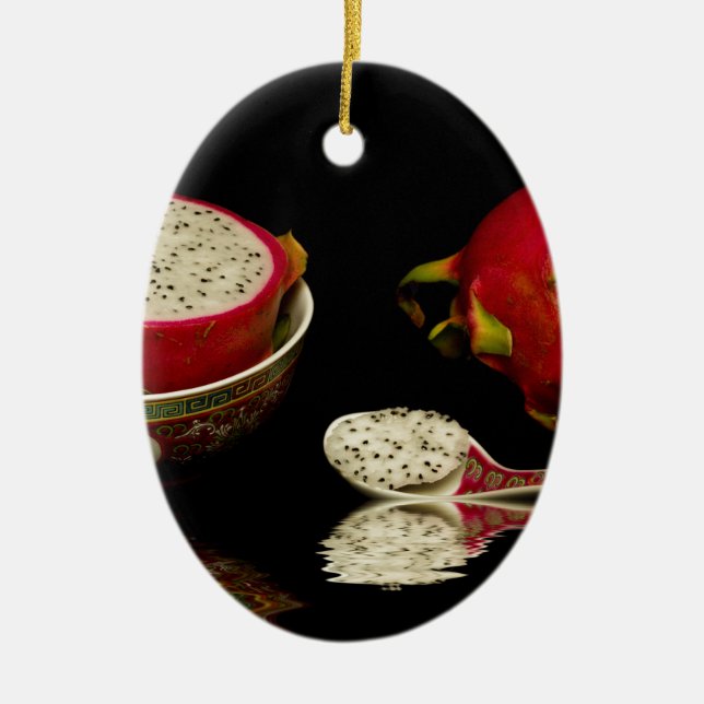 Rosa Drache-Frucht Keramikornament (Vorne)