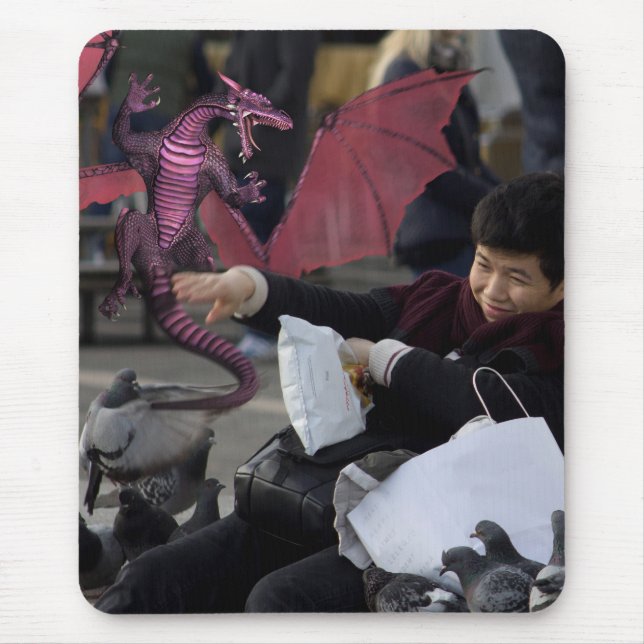 Rosa Drache in Venedig Italien Mousepad (Vorne)