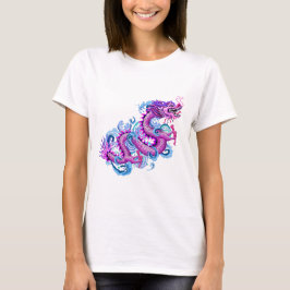Rosa Drache mit Wasser-Spritzen T-Shirt