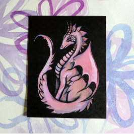 Rosa Drache Postkarte