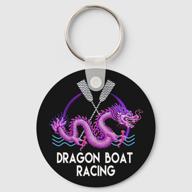 Rosa Dragon Boat Racing Schlüsselanhänger (Vorderseite)
