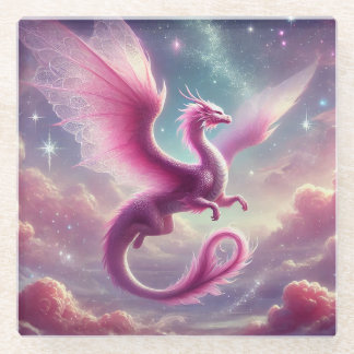 Rosa Dragon Glasuntersetzer