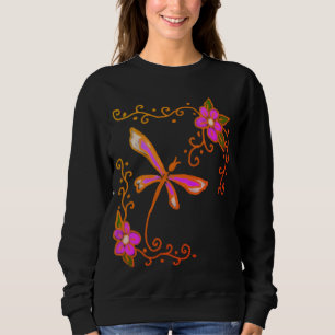 Rosa Dragonfly Abstrakte Erlebniskunst Sweatshirt