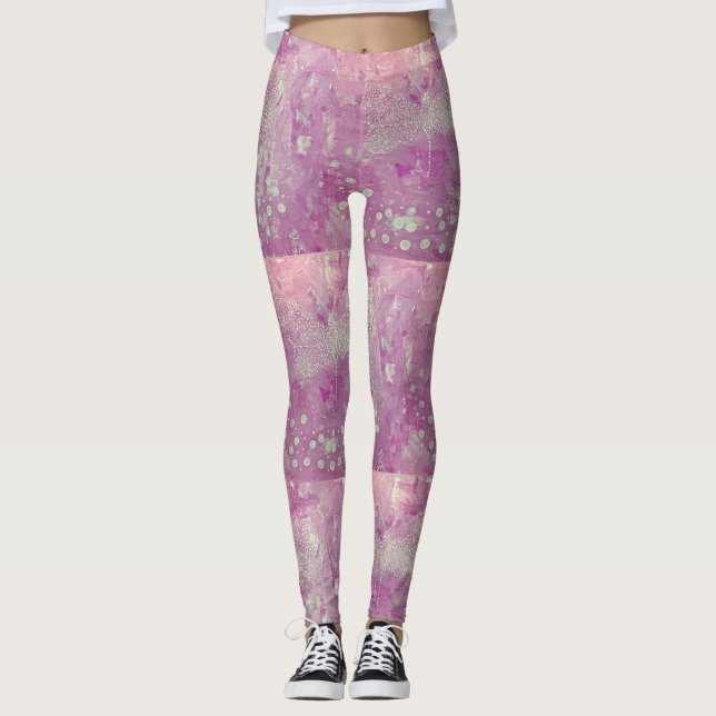 Rosa Dragonfly-Leggings Leggings (Vorderseite)