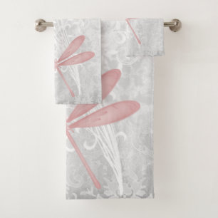 Rosa Dragonfly Personalisiertes Badetuch Set