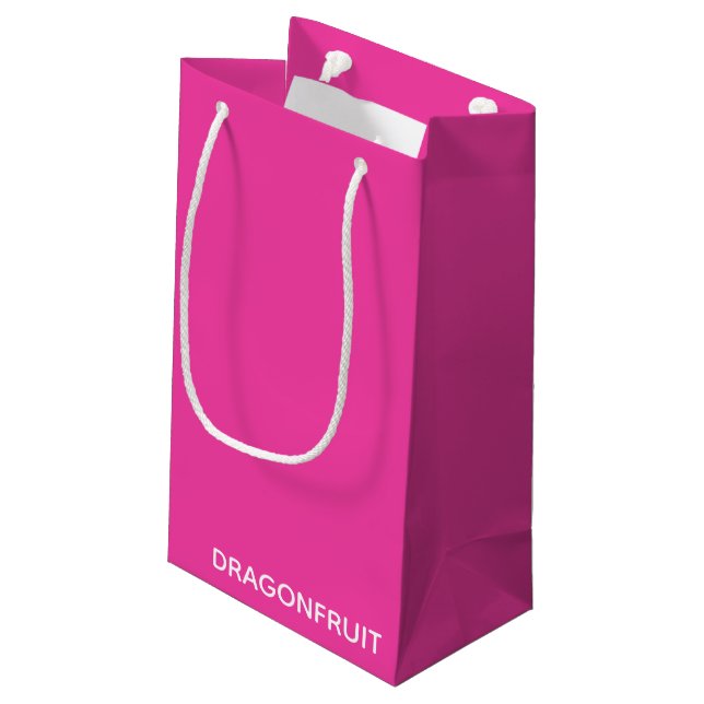 Rosa Dragonfruit Kleine Geschenktüte (Rückseite Schrägansicht)