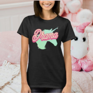 Rosa Drama Einhorn T-Shirt