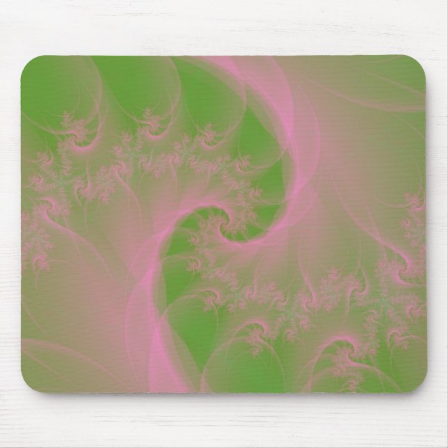 Rosa Drehung auf grünem Mousepad (Vorne)