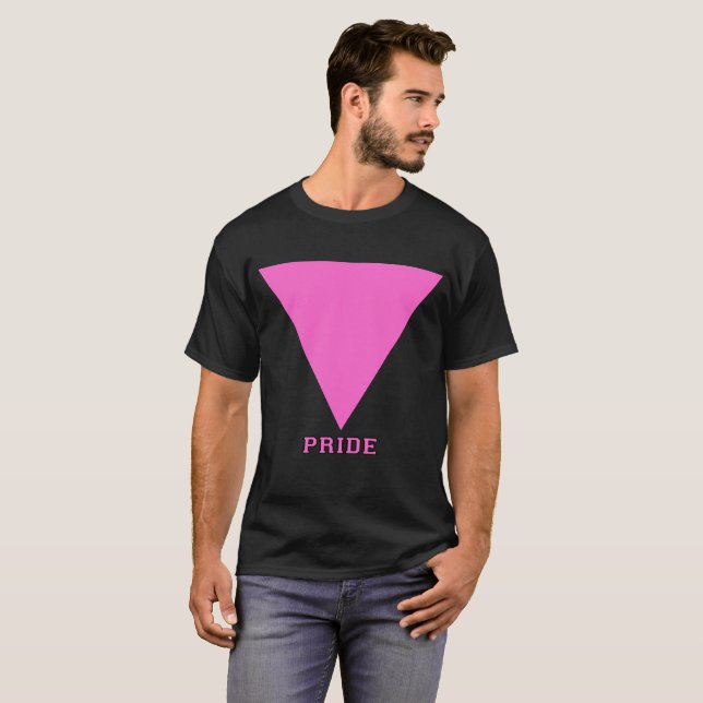 Rosa Dreieck-Schwulenbewegung T-Shirt (Vorne ganz)