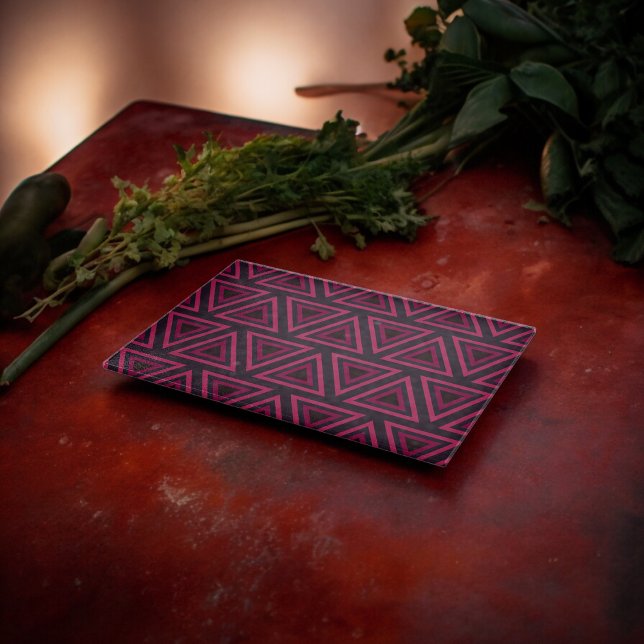 rosa Dreiecke Muster Schneidebrett (Chopping Board)