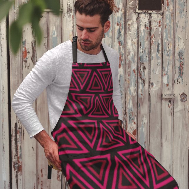 rosa Dreiecke Muster Schürze (Pink Triangle Geometric Pattern apron)