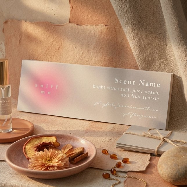 Rosa Duftprobe Parfüm Mini Tester Karte (Blush Pink Scent Sample Fragrance Mini Tester Card)