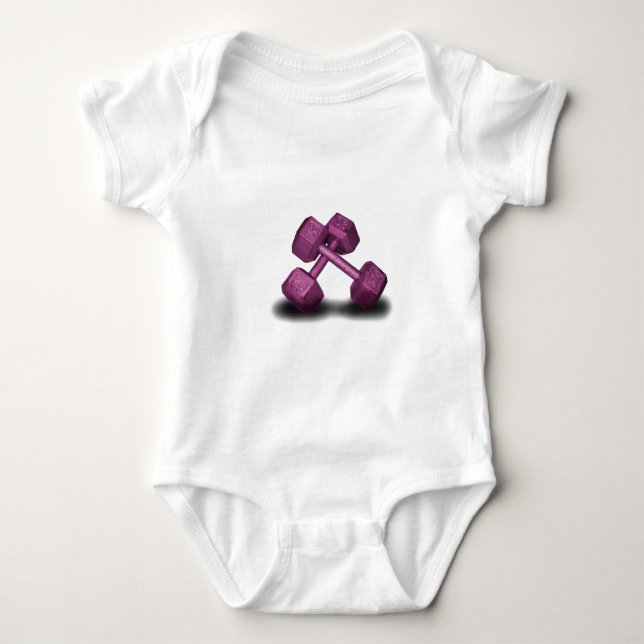 Rosa Dumbbells-Waren Baby Strampler (Vorderseite)