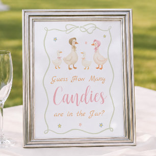 Rosa Dummer Gans Baby Shower Rate Mal Wie Viele Poster