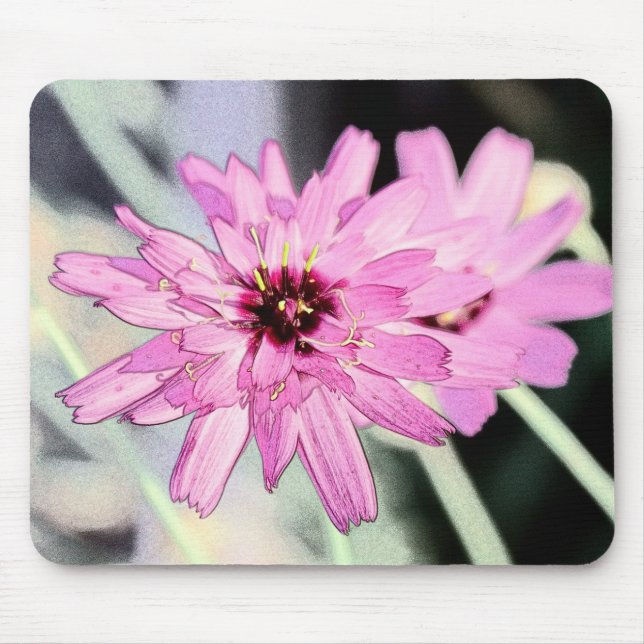 Rosa dunkle Blume. Blumenkunst aus Foto. Mousepad (Vorne)