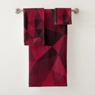 Rosa dunkles Magenta geometrisches Maschenmuster Badhandtuch Set
