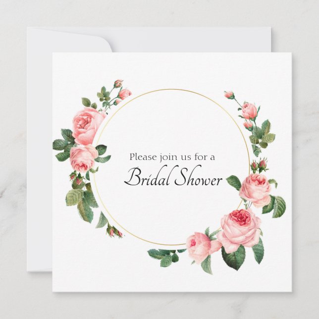 Rosa Dusche mit Blush Einladung (Vorderseite)