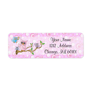 Rosa Duschen-Thema der Baby-Eulen-