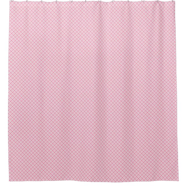 Rosa Duschvorhang mit einem dezenten Diamantmuster (Vorderseite)