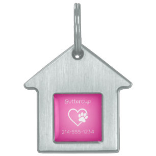 Rosa Eat Play Love benutzerdefinierter Hundename I Tiermarke
