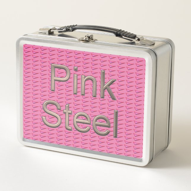rosa Edelstahllunchbox Metall Brotdose (Vorderseite)