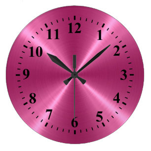 Rosa Edelstahlmetalle Große Wanduhr