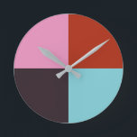 Rosa Eggpflanze Blau Runde Wanduhr<br><div class="desc">2022-23</div>