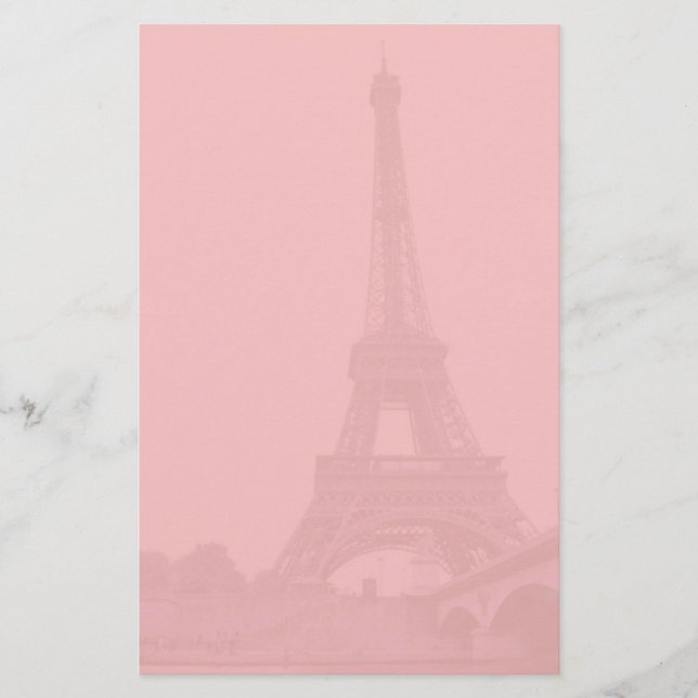 Rosa Eiffelturm-Briefpapier Briefpapier (Vorderseite)