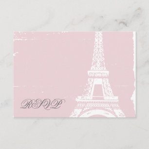 Rosa Eiffelturm Hochzeitskarten RSVP Karte