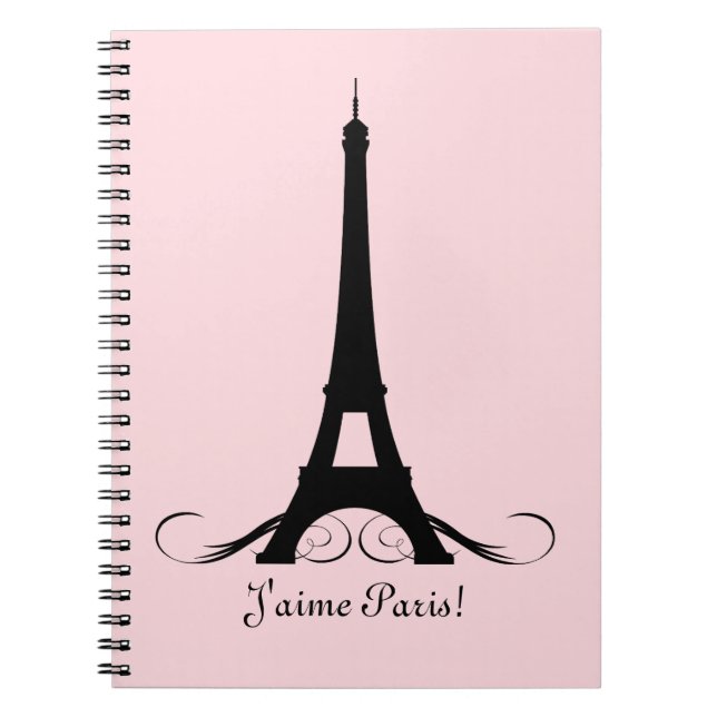 Rosa Eiffelturm J'aime Paris! Notizblock (Vorderseite)