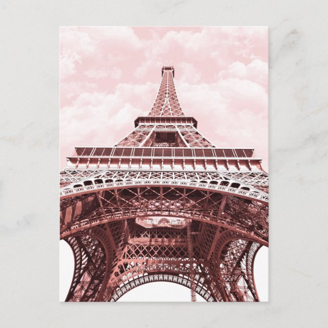 Rosa Eiffelturm-Postkarte Postkarte (Vorderseite)